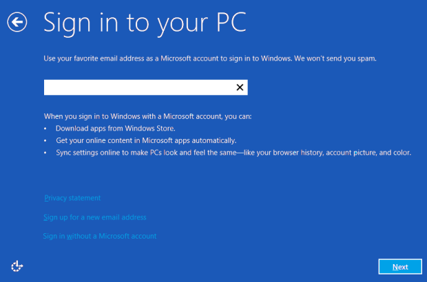 Windows 8 Sign In Screen Screenshot of Windows 8 Sign In Screen